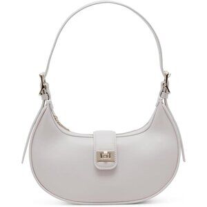 Women's Structured Hobo Bag Leather Crossbody Shoulder Clutch Bone